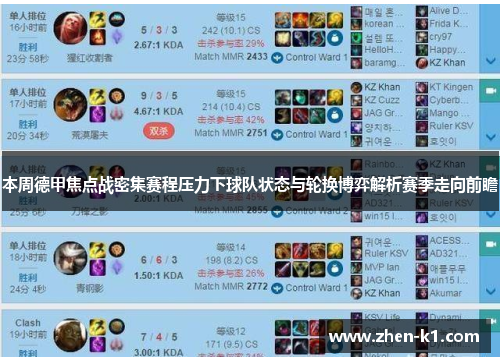 本周德甲焦点战密集赛程压力下球队状态与轮换博弈解析赛季走向前瞻 本周德甲焦点战密集赛程压力下球队状态与轮换博弈解析赛季走向前瞻