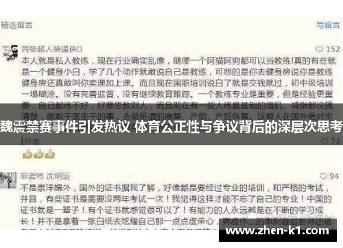 魏震禁赛事件引发热议 体育公正性与争议背后的深层次思考